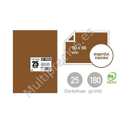CARTULINA CHOCOLATE 25UND 50X65CM (25)
