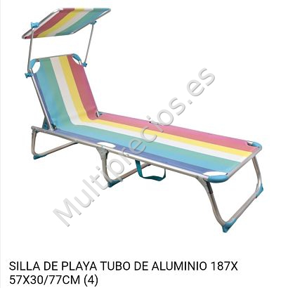 SILLA DE PLAYA TUBO DE ALUMINIO 187X 57X (0)