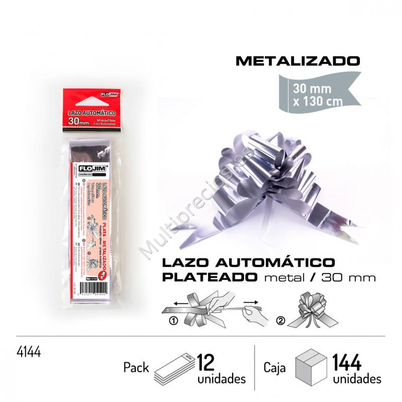 LAZO AUTOMATICO - PLATA METALIZADO 30 MM (0)