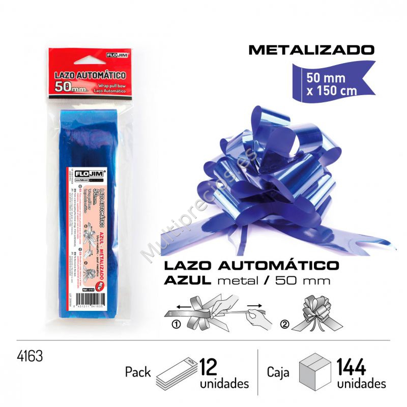LAZO AUTOMATICO - AZUL METALIZADO 50 MM. (0)