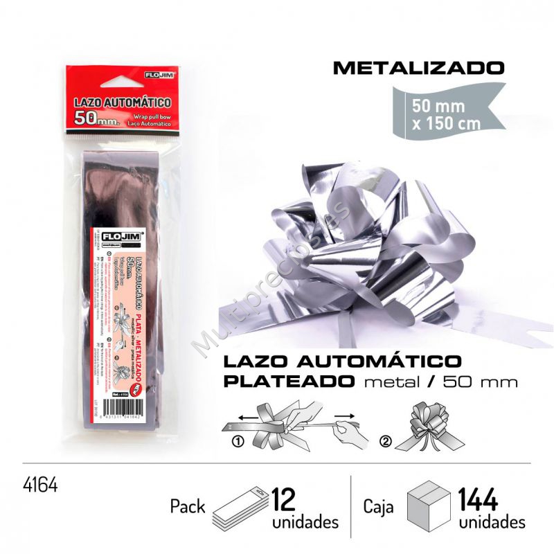 LAZO AUTOMATICO - PLATA METALIZADO 50 MM (0)