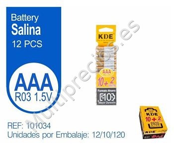 PILAS SALINAS 1.5V R03 AAA X12 (0)