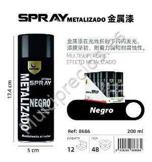 SPRAY 200ML METALIZADO NEGRO (0)