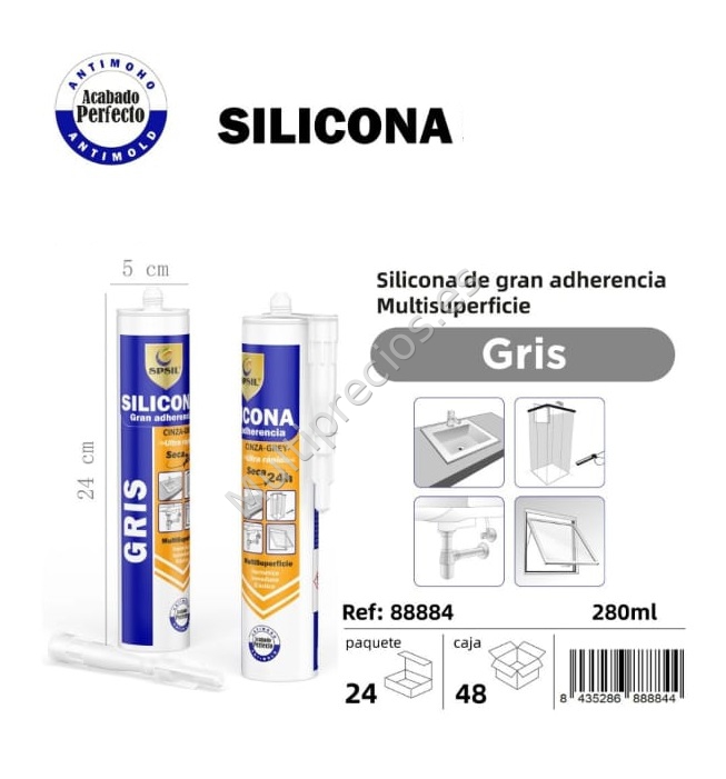 SILICONA 280ML GRIS (0)