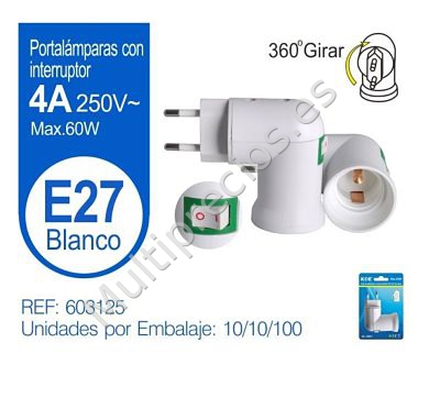 PORTALAMPARA E27 CON INTERRUPTOR  BLANC (0)