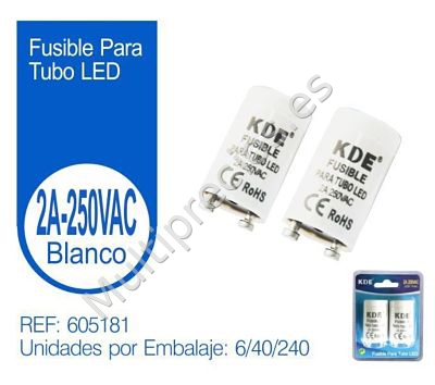 FUSIBLE 2A-250VAC TUBO LED (0)