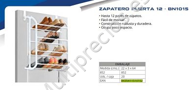 ZAPATERO PUERTA 12 PARES BN 1015 (20) (0)
