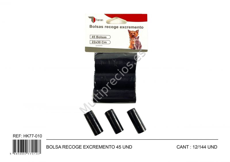 BOLSA RECOGE EXCREMENTOS  45UND HK77-010 (0)