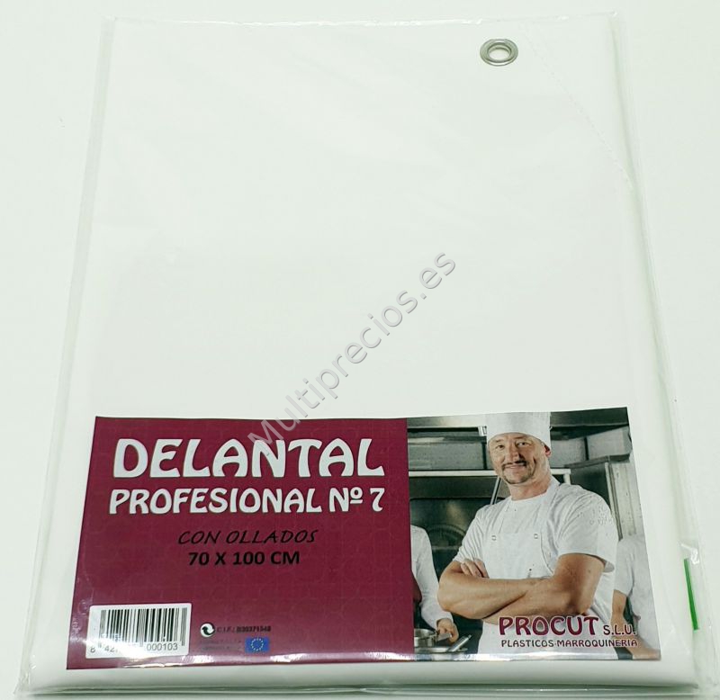 DELANTAL  Nº7 70X100CM PLASTICO BLANCO (0)