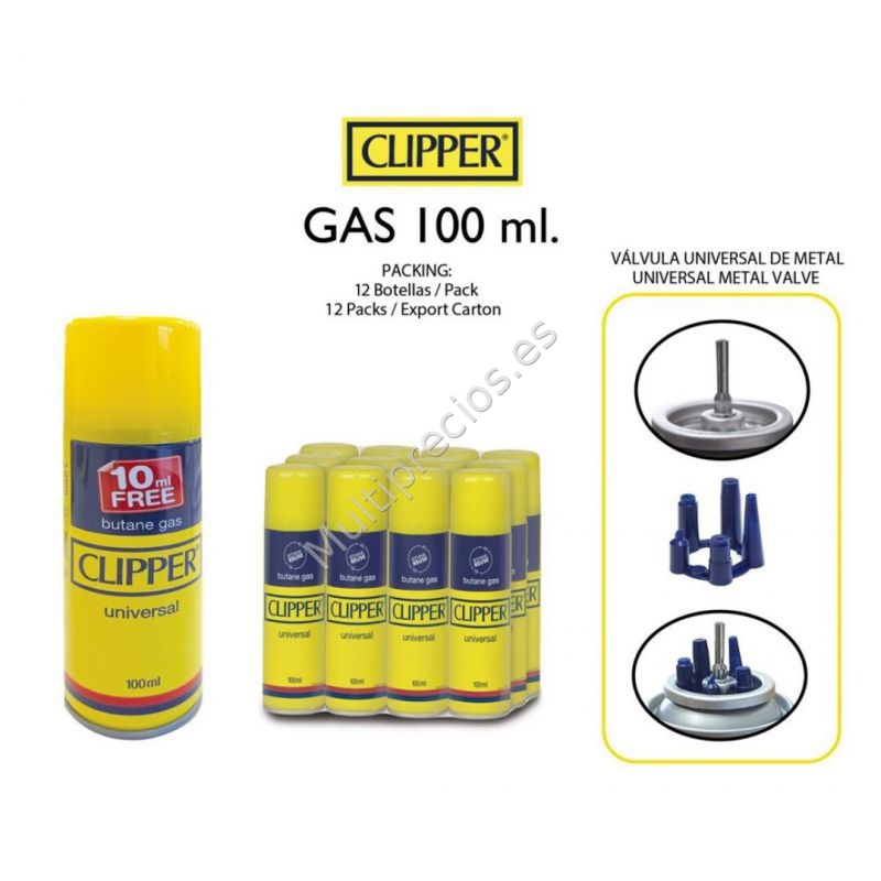 GAS CLIPPER 100ML VALVULA METAL (0)
