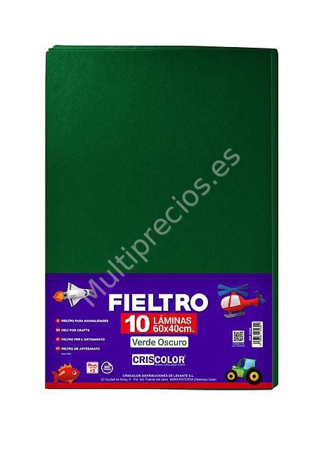 FIELTRO 40X60CM  VERDE OSCURO 10UDS. (10)
