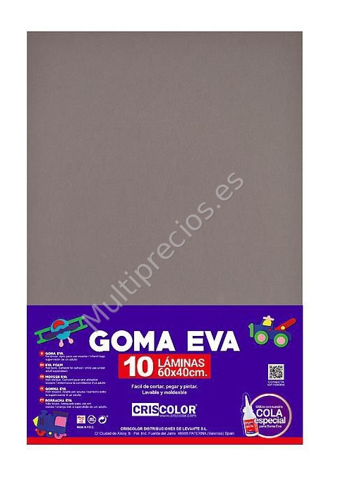 GOMA EVA GRIS MEDIO 40X60CM 10UDS. (10)