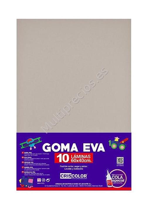 GOMA EVA 40X60CM GRIS CLARO 10UDS. (0)